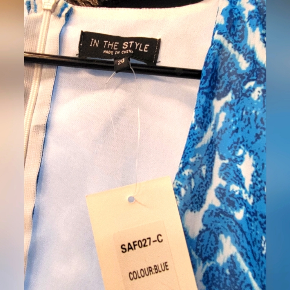 ASOS BLUE PAISLE PRINT DRESS - Picture 5 of 5